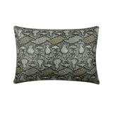 Silver Faux Leather Lumbar Pillow Cover, Animal Silver