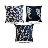 Sea Creature Themed Navy Blue Pillows