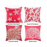 Coral Pink & White Sea Creature Themed Pillows