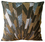 Silver Glamor - Silver Art Silk Throw Pillow Cover
