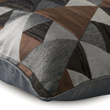 Brown Origami - Brown Jacquard Weave Throw Pillow Cover