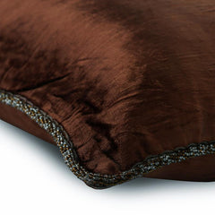 Dark Chocolate Shimmer - Dark Brown Velvet Decorative Euro Sham