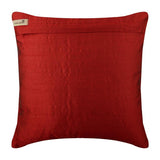 Deep Red Crystals - Red Art Silk Decorative Euro Sham