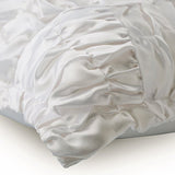 Dreamy White - White Satin Throw Pillow Cover