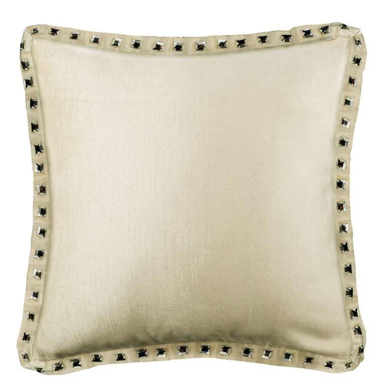 Ecru Crystal Palace - Ecru Velvet Decorative Euro Sham