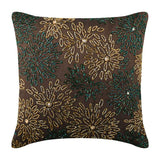 Floral Spark Brown Decorative Euro Sham