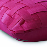 Fuchsia N Half - Fuchsia Pink Art Silk Decorative Euro Sham