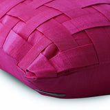Fuchsia N Half - Fuchsia Pink Art Silk Throw Pillow Cover