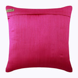 Fuchsia N Half - Fuchsia Pink Art Silk Throw Pillow Cover