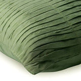 Green Waves - Green Art Silk Throw Pillow Cover
