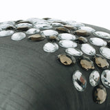 Jewels - Gray Art Silk Decorative Euro Sham