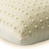 Pearl Bed - Pearl Ivory Art Silk Throw Pillow Cover
