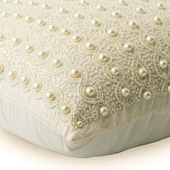 Pearl Bed - Pearl Ivory Art Silk Throw Pillow Cover