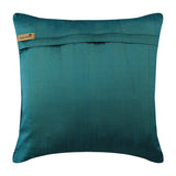 Retro Dots - Blue Jacquard Weave Throw Pillow Cover