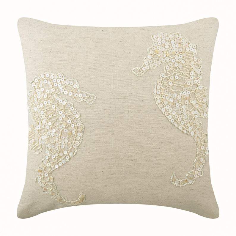 Sea Horse Pearls Euro Sham