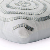 Staying Centered - White Art Silk Decorative Euro Sham