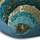 Waves Are Scenic - Blue Art Silk Throw Pillow Cover