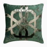Greek Brizo Teal Blue Throw Cushion Cover