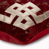 Greek Frame Red Velvet Geometric Throw Pillow Cover