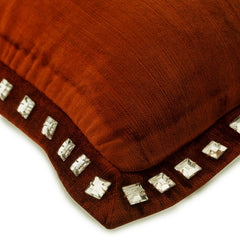 Rust Crystal Palace - Rust Velvet Decorative Euro Sham