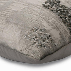 Grudgingly Silver Sequins Velvet Throw Cushion Cover