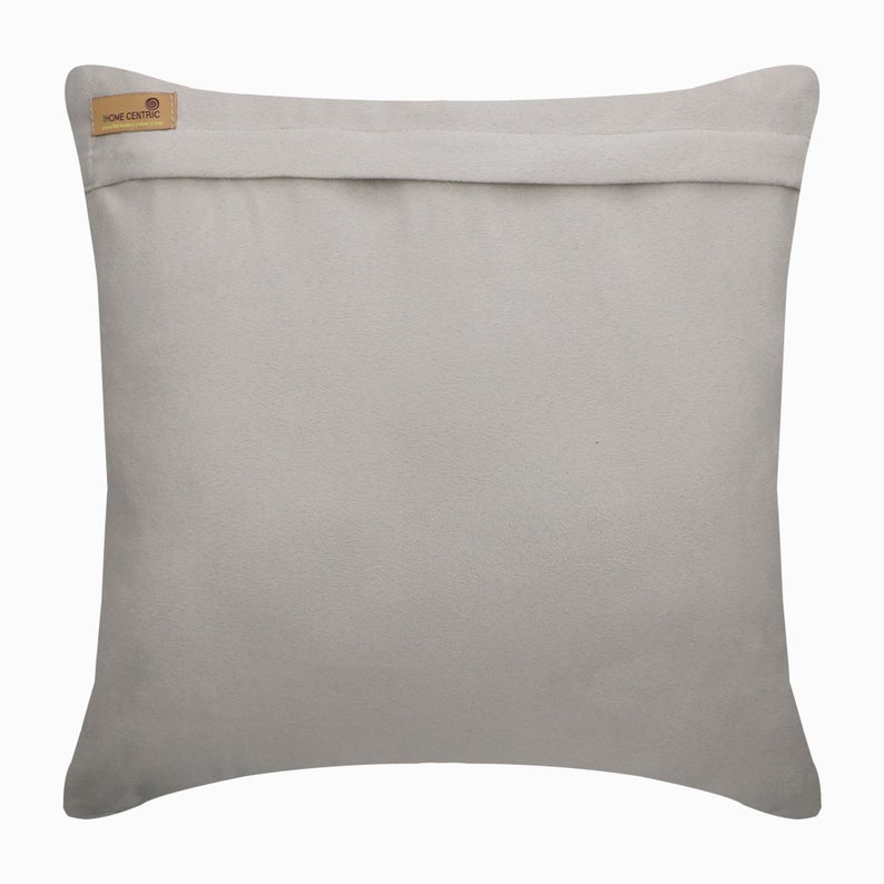 Grudgingly Silver Sequins Abstract Throw Cushion Cover