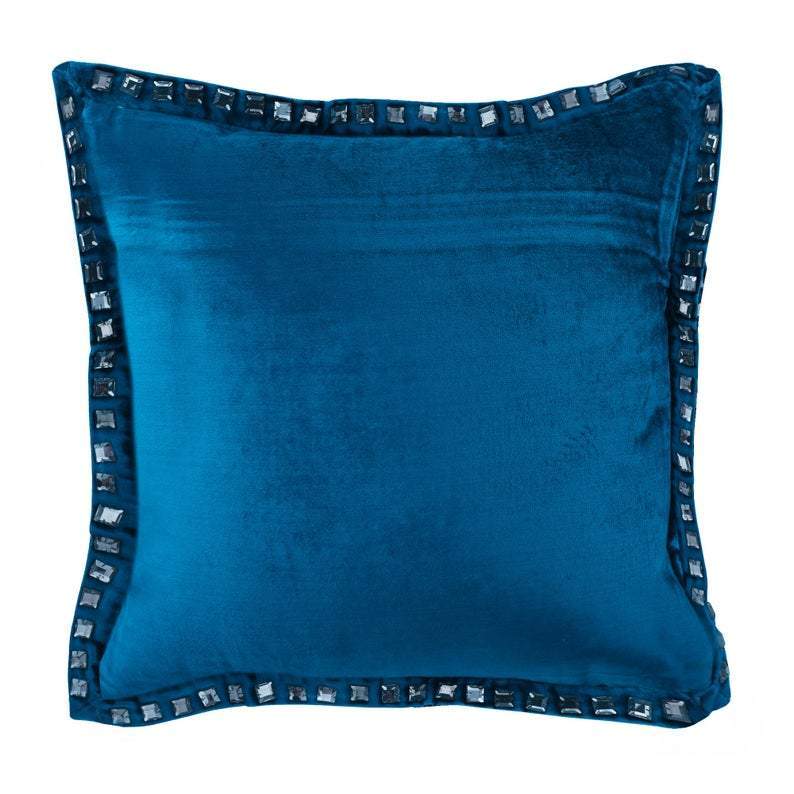 Blue Crystal Palace - Royal Blue Velvet Decorative Euro Sham