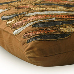 Cracker - Brown Art Silk Throw Cushion Cover