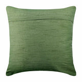 Green Waves - Green Art Silk Throw Pillow Cover