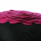 Hot Pink Rose - Beige & Ivory Faux Suede Throw Pillow Cover