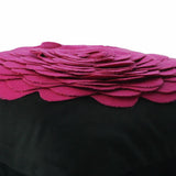 Hot Pink Rose - Beige & Ivory Faux Suede Decorative Euro Sham