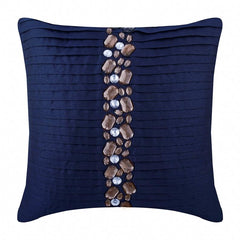 Navy Blue Crystals Pillow Cover