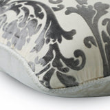 Paloma Grey Floral - Paloma Gray Burnout Velvet Throw Pillow Cover
