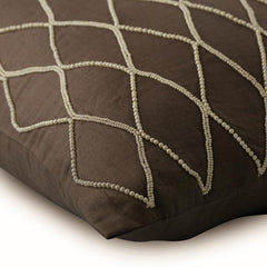 Renovate - Brown Cotton Linen Throw Pillow Cover