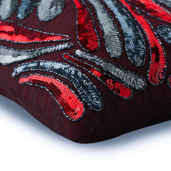 Royal Spalsh - Red Art Silk Decorative Euro Sham