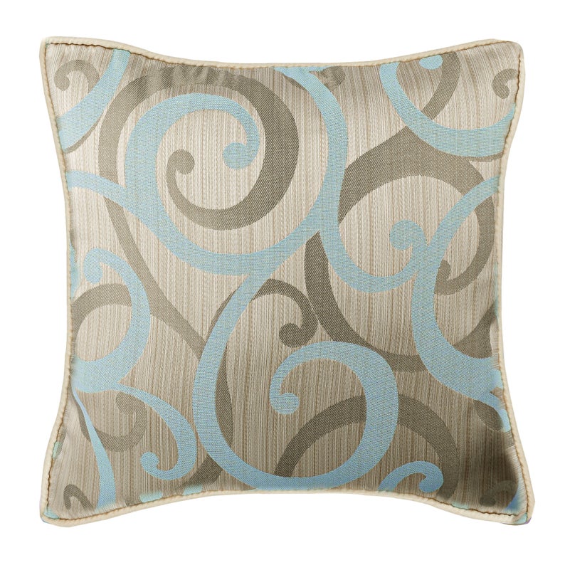Scrolling All The Way Blue Pillow Cover