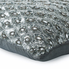 Silver Anniversary - Silver Art Silk Decorative Euro Sham