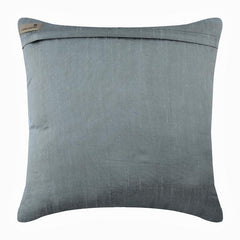 Silver Bloom - Gray Art Silk Decorative Euro Sham