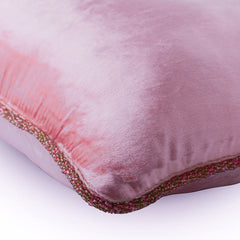 Soft Pink Shimmer - Light Pink Velvet Decorative Euro Sham