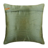 Taupe Green Ocean - Taupe Green Art Silk Decorative Euro Sham