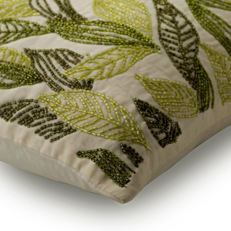 Going Tropical Green Leaf Throw Cushion Cover
