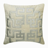 Greek Irene Ivory Velvet Throw Pillow Cover