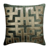 Greek Maze Teal Blue Throw Cushion Cover