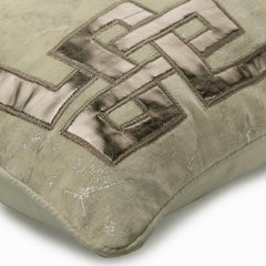 Greek Zeus - Ivory Velvet Decorative Lumbar Pillow Cover