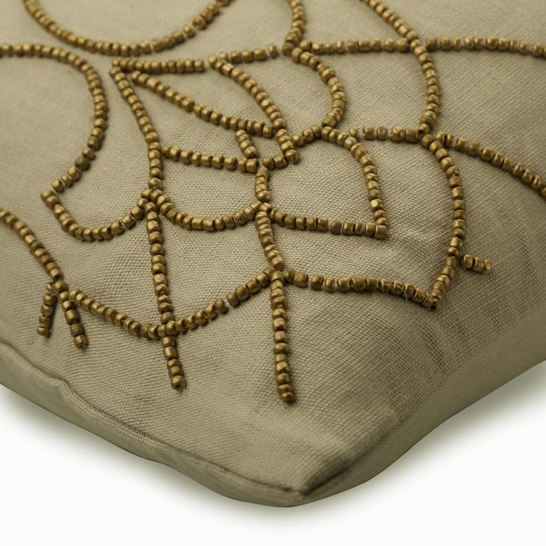 Gold Magnet Floral Throw Cushion Cover