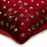 Wheeling Around Red Gold Foil Throw Cushion Cover