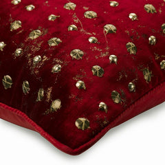 Wheeling Around Red Gold Foil Throw Pillow Cover