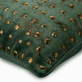 Wheeling Around Teal Gold Foil Throw Pillow Cover
