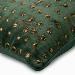 Wheeling Around Teal Gold Foil Throw Cushion Cover