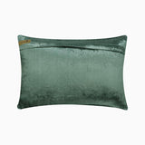 Enchanted Damask Teal Beaded Throw Pillow Cover